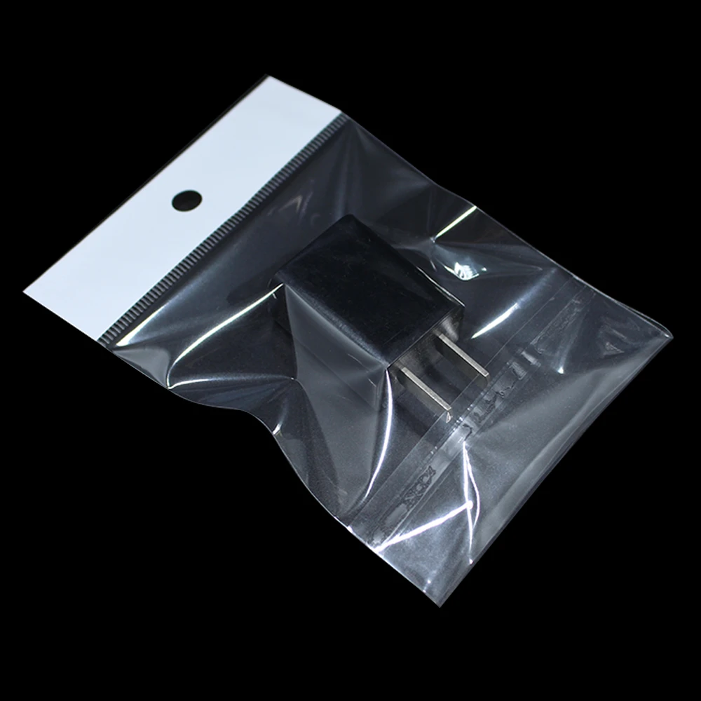500 шт Самоклеющиеся пластиковые полиэтиленовый пакет из поп вечерние подарки прозрачная посылка Сумки для хранения продуктов электроники с подвесным отверстием
