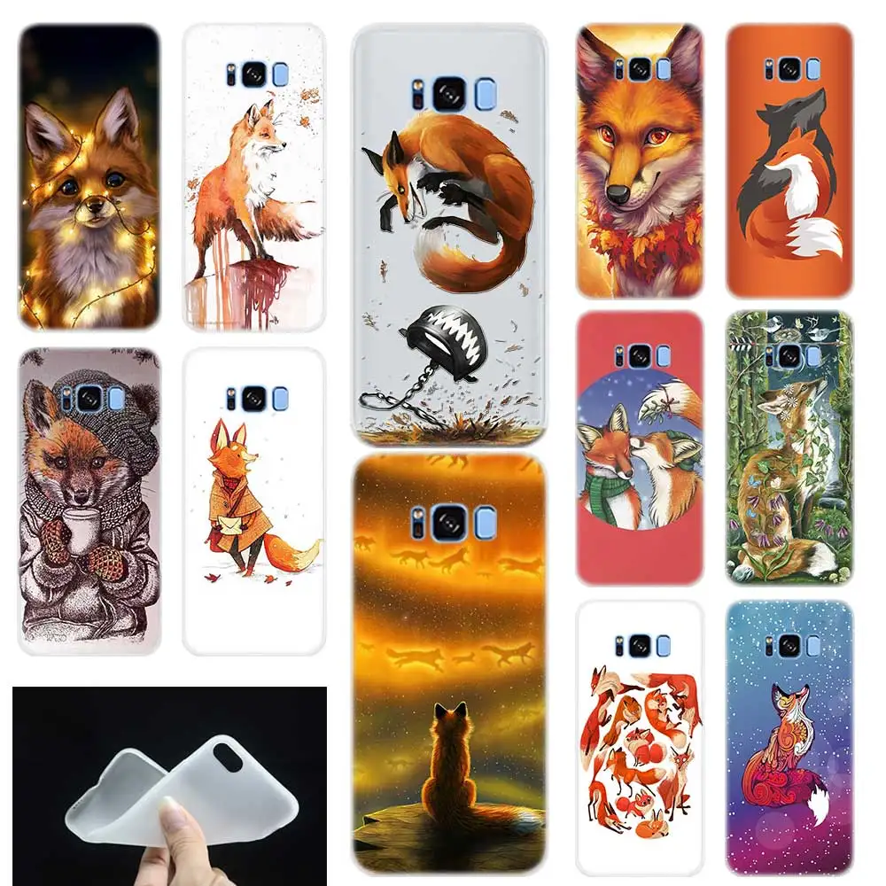 

Anime funny foxs lovely cute Soft TPU Phone Case Cover For Samsung Galaxy S6 S7 Edge S8 S9 Plus S10 plus E Note 8 9 10 pro