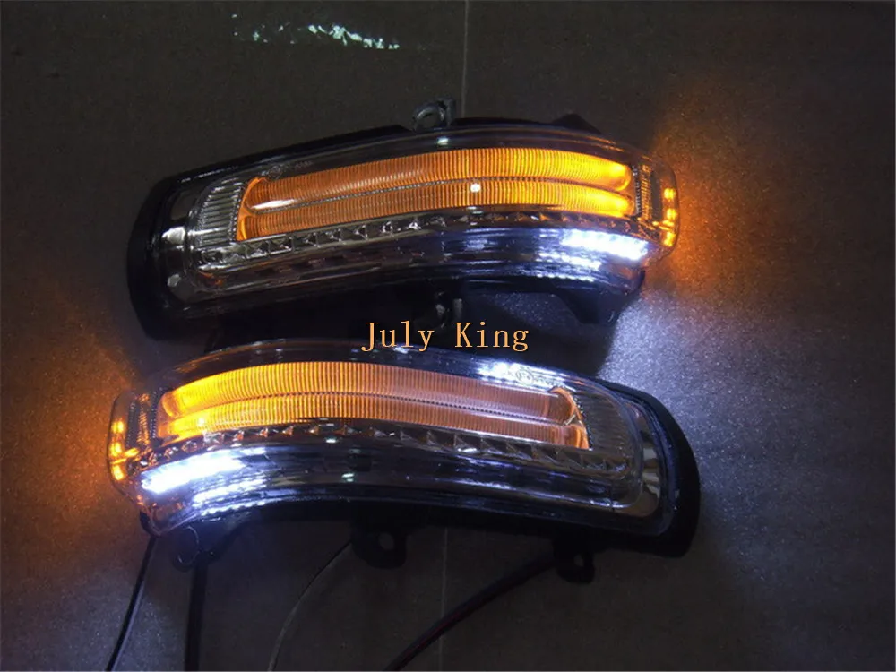 July King светодиодный зеркальный фонарь заднего вида; желтые поворотники, DRL, чехол для наземной лампы для Toyota Camry Axio Auris Corolla Vios и т. д