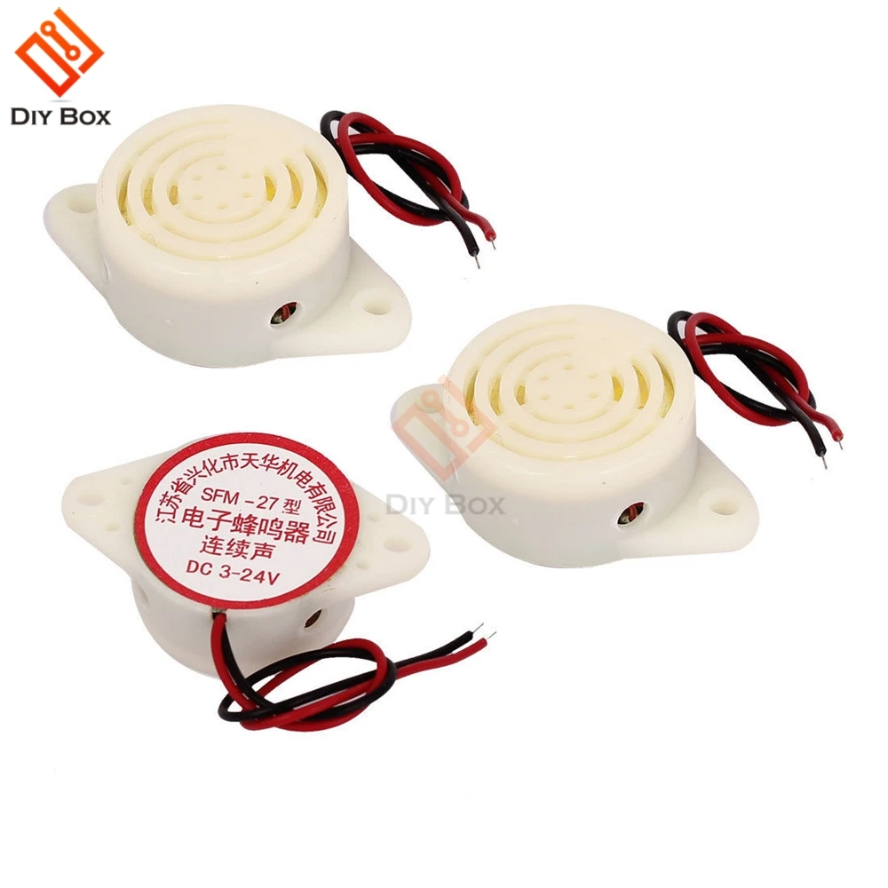 10PCS SFM-27 DC 3-24V 90DB Intermittent Beep Alarm Electronic Buzzer Sounder