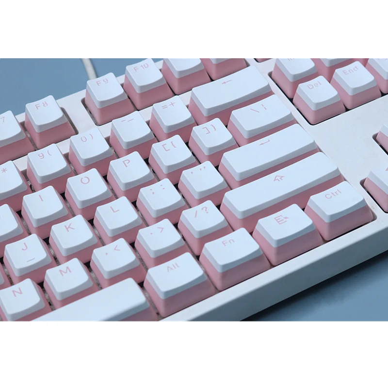 pudding pbt Doubleshot keycap oem Profile Backlight Keycaps milk white