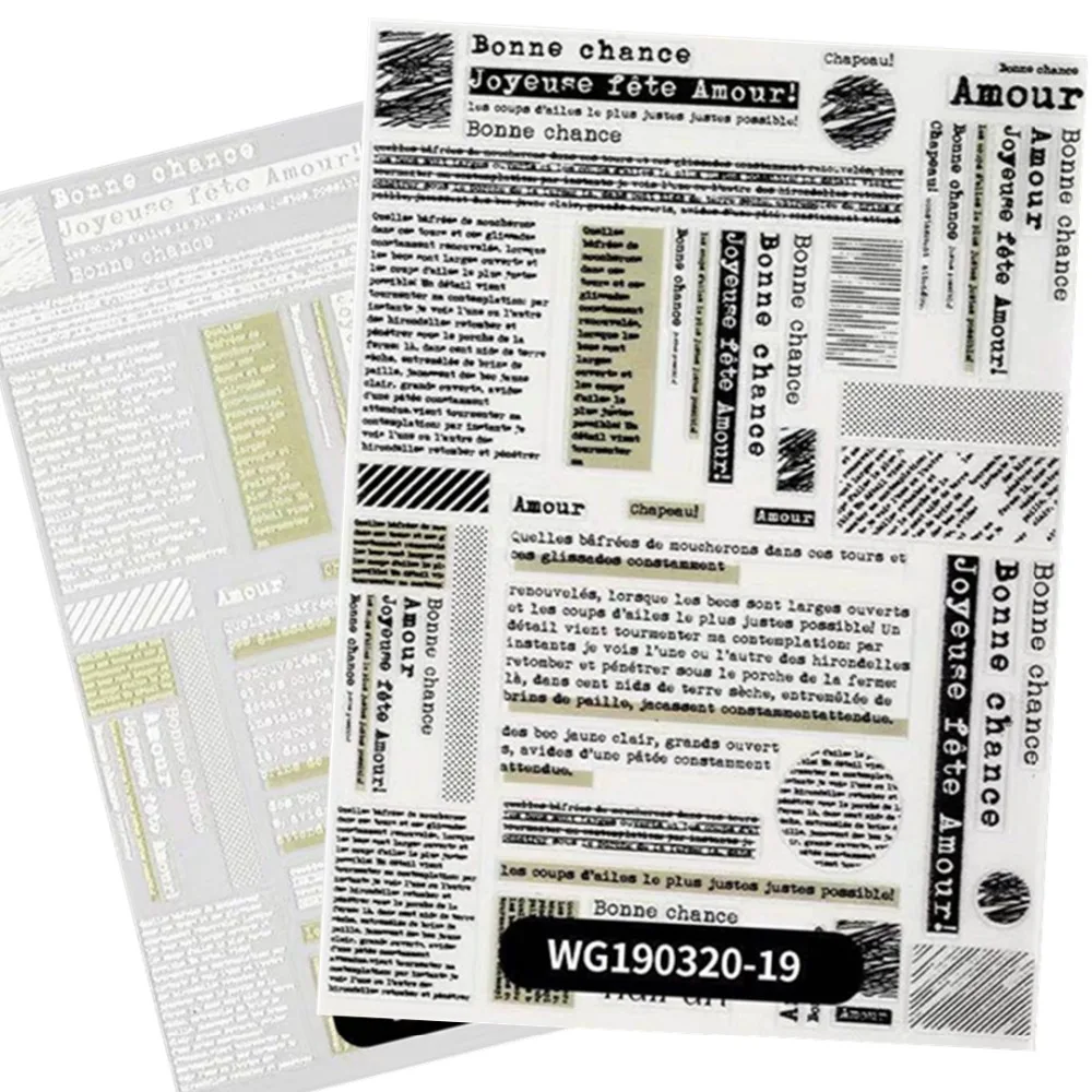 

WG190320-19-18 NEWESTpaper LETTER DESIGNS CROSS 3d nail art stickers decal template diy nail tool decorations