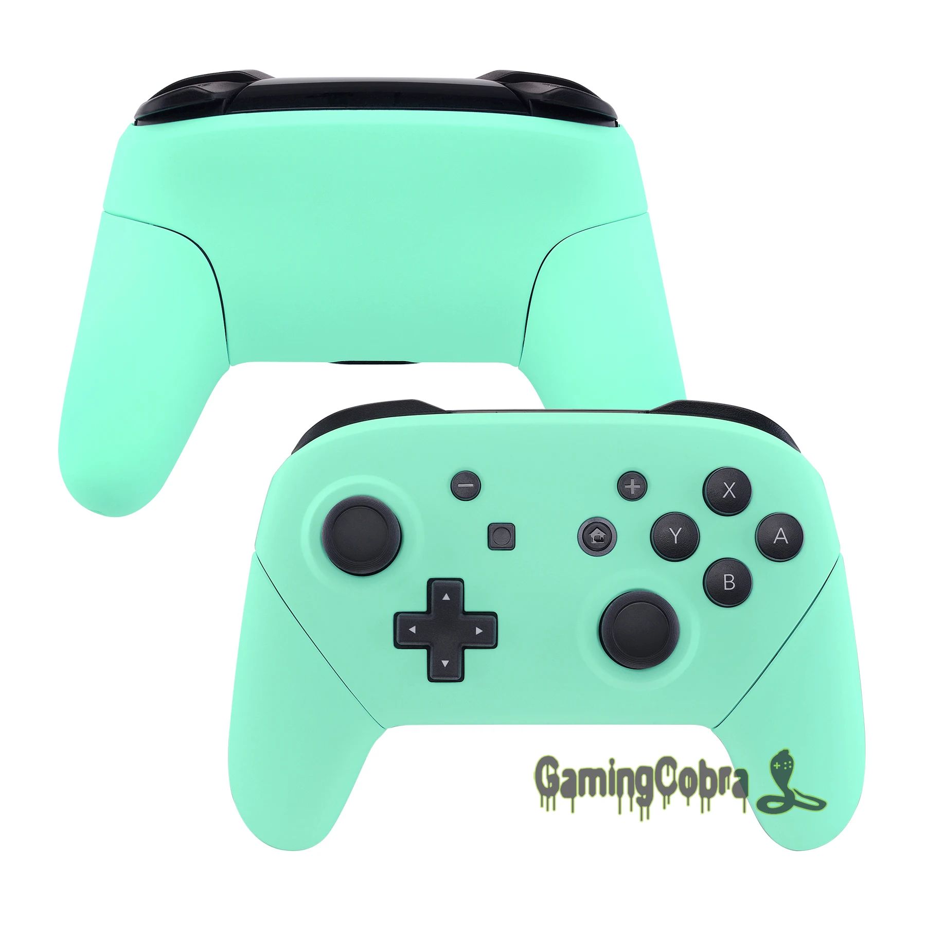 

Soft Touch Mint Green Faceplate Backplate Housing Shell Cover Handles Replacement for Nintendo Switch Pro Controller