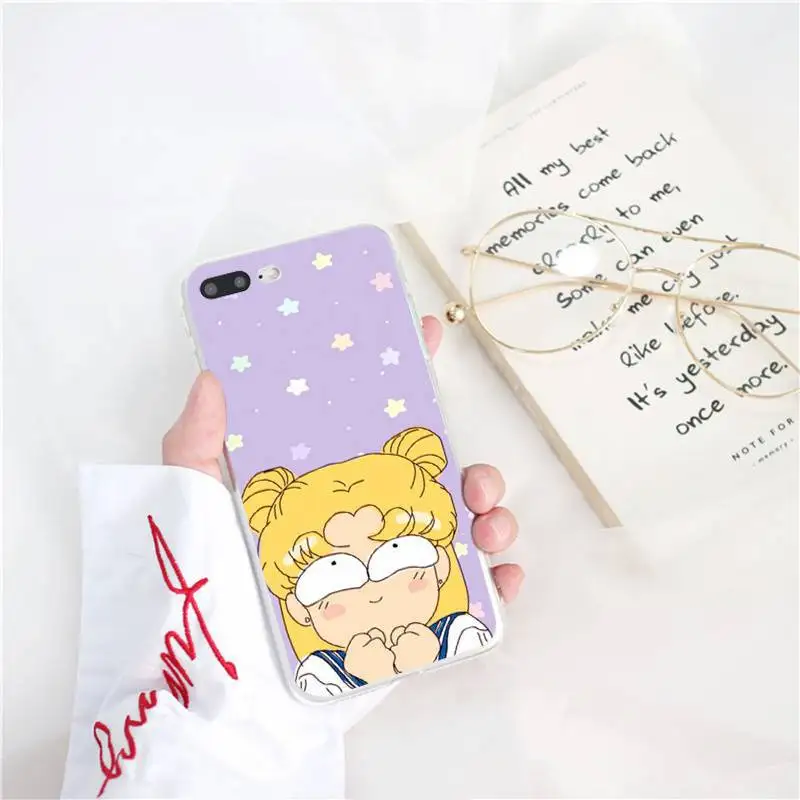 Чехол для телефона Yinuoda розовый чехол с японским аниме Kawaii Sailor Moon iphone XSMAX 6 6s 7 7plus 8