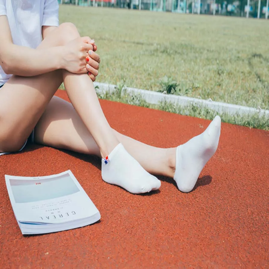 [COSPLACOOL] женские и мужские носки милые в стиле Харадзюку креативные белые с флагом