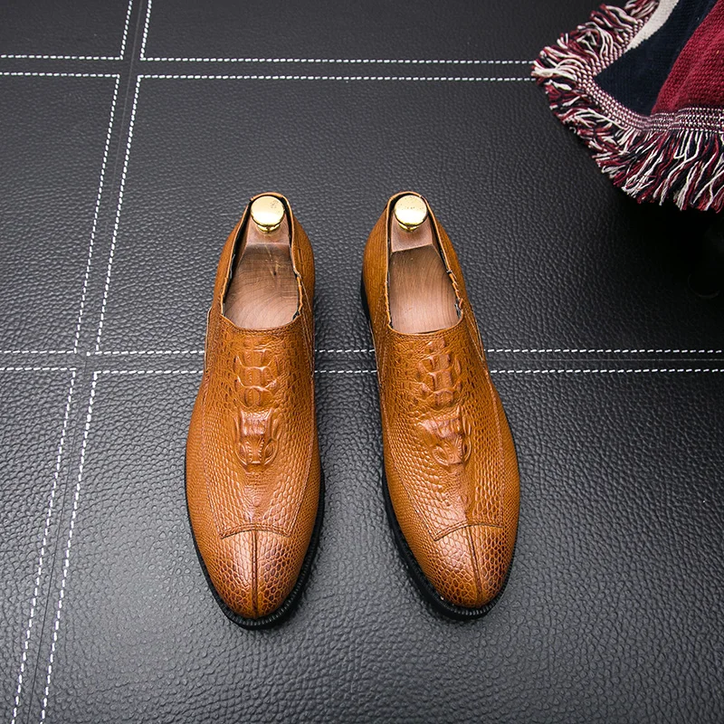 designer snake skin leather men shoes italian luxury brand fish platform party male footwear wedding dress oxford shoes for men (4)