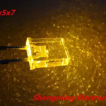 100 шт. 2x5x7 желтый светодиодный 1,8~ 2,2 V 120deg 2*5*7 мм прозрачный