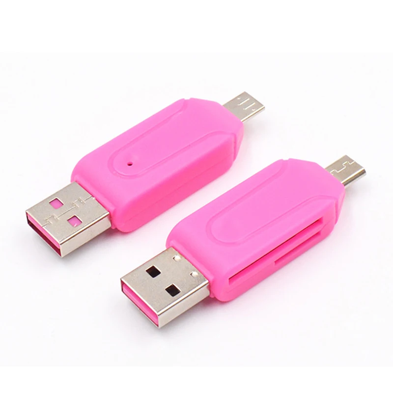 2 шт. 2 в 1 USB OTG кард-ридер Универсальный Micro USB OTG TF/SD кард-ридер телефонные удлинители Micro USB OTG адаптер Прямая поставка