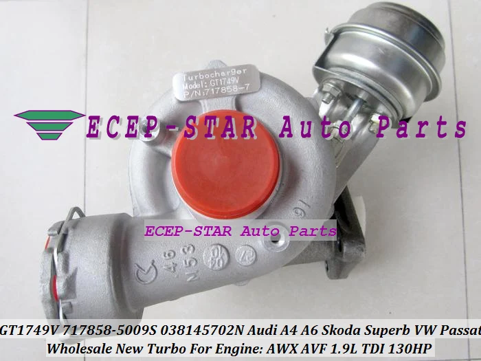 GT1749V 717858-5008S 717858-5009S 038145702N for AUDI A4 A6 SKODA Superb VW PASSAT TDI 1.9L 130HP AWX AVF turbocharger (1)