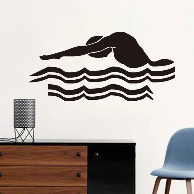 dctop swimming wall sticker swim swimmer sport laps gym cheapest