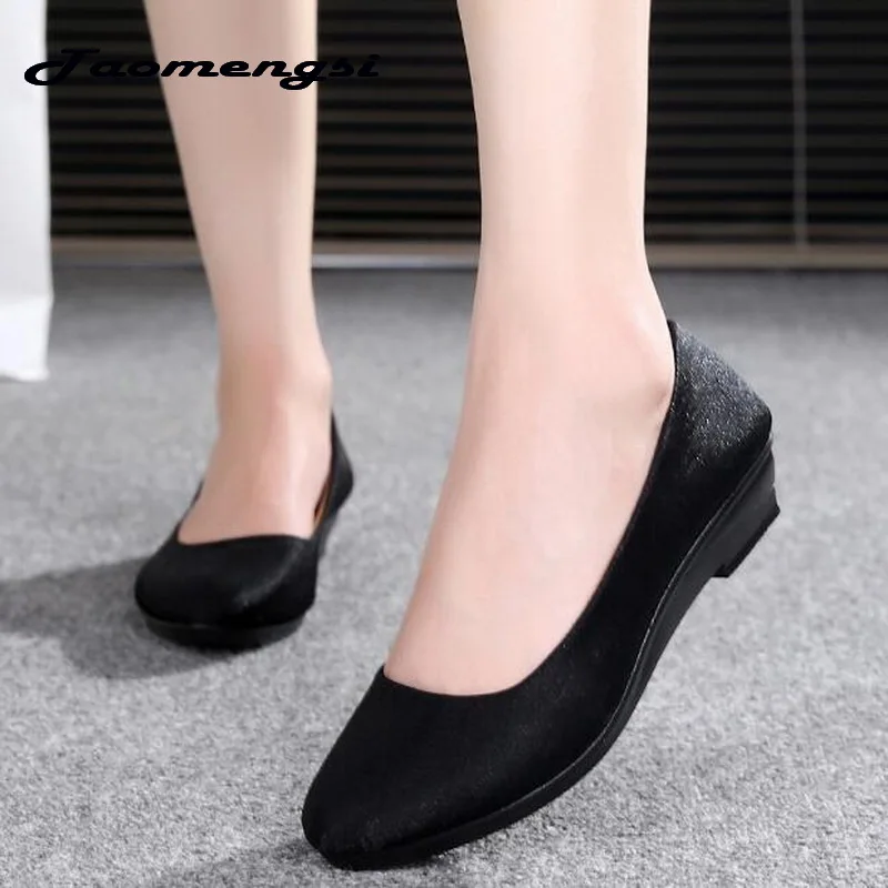 

Taomengsi New cloth shoes Ms single shoes Middle-aged comfortable Low-heeled Work shoes Fashion Soft bottom Casual red shoes