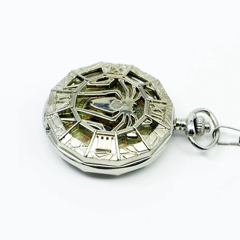 Винтаж полые римские цифры механические старинные карманные часы паук выгравированы стимпанк цепочки и ожерелья Fob часы с цепочкой PJX1233