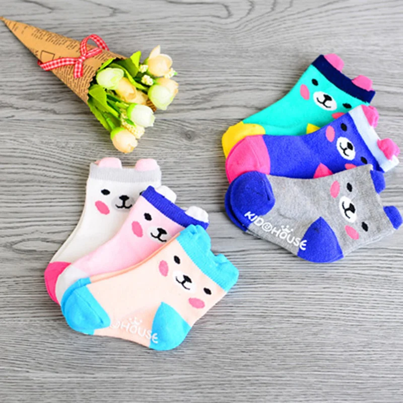 

3pairs cartoon cotton Baby socks boy girl toddler newborn floor casual sock short anti-slip good elastic for newborns Infant