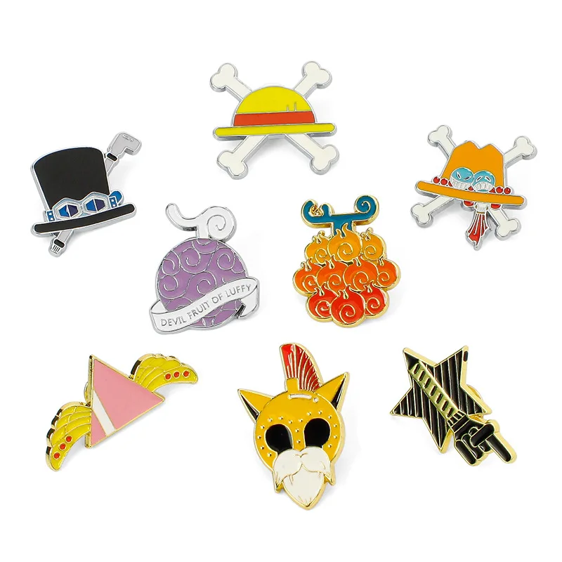 

Anime One Piece Badge Pin Brooch Trafalgar Law LUFFY Roronoa Zoro Portgas D Ace Chestpin Costume Originality Gift
