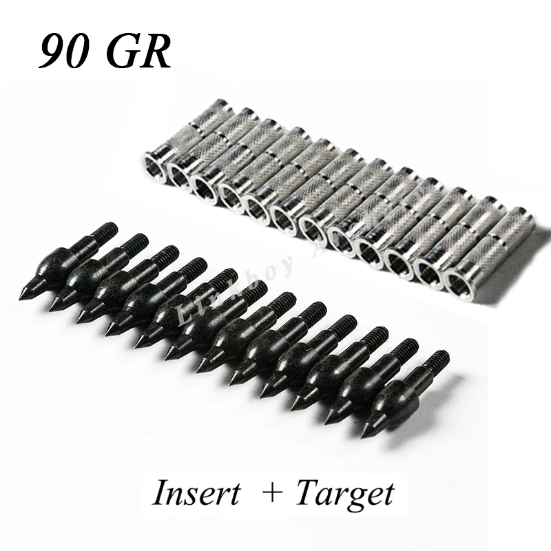 

Linkboy Archery 12pcs Target Point 90gr 8-32 Whorl and 12pcs Aluminium Arrow Insert for Hunting&Shooting