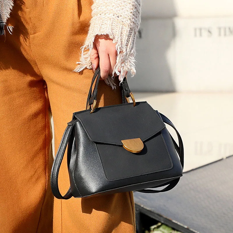 

Women's Handbag Fashion 2018 New Messenger Bag Tote Flap Simple Wild Patchwork Brand PU Leather Crossbody Shoulder Bag Women Bag