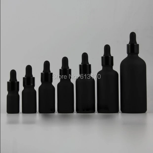 Download 5ml 10ml 15ml 20ml 30ml 50ml 100ml Black Frosted Glass Bottle With Dropper Empty Essential Oil Vial Black Aluminum Collar Rubber Refillable Bottles Aliexpress
