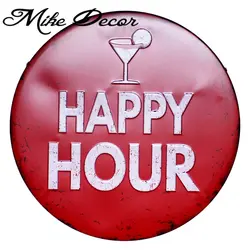 [Майк Декор] Happy Hour роспись ретро подарок Металл Craft отель кафе-бар дом Настенный декор YA-990