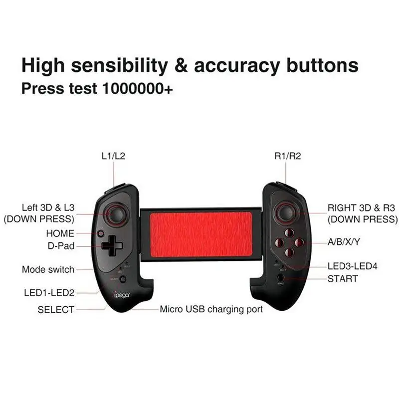  Kuulee Retractable Wireless Bluetooth Gamepad pubg Controller for Android/iOS/Nintend Switch/Win7/8
