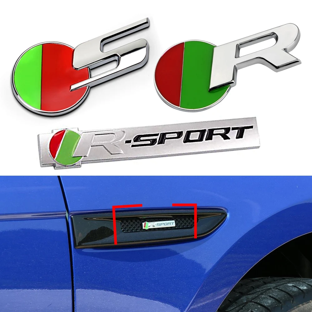 

3D Metal Badge Car Trunk Body R S R-Sport Logo Nameplate Sticker Decor Decal For Jaguar F-TYPE D-TYPE C-TYPE E-TYPE Car Styling