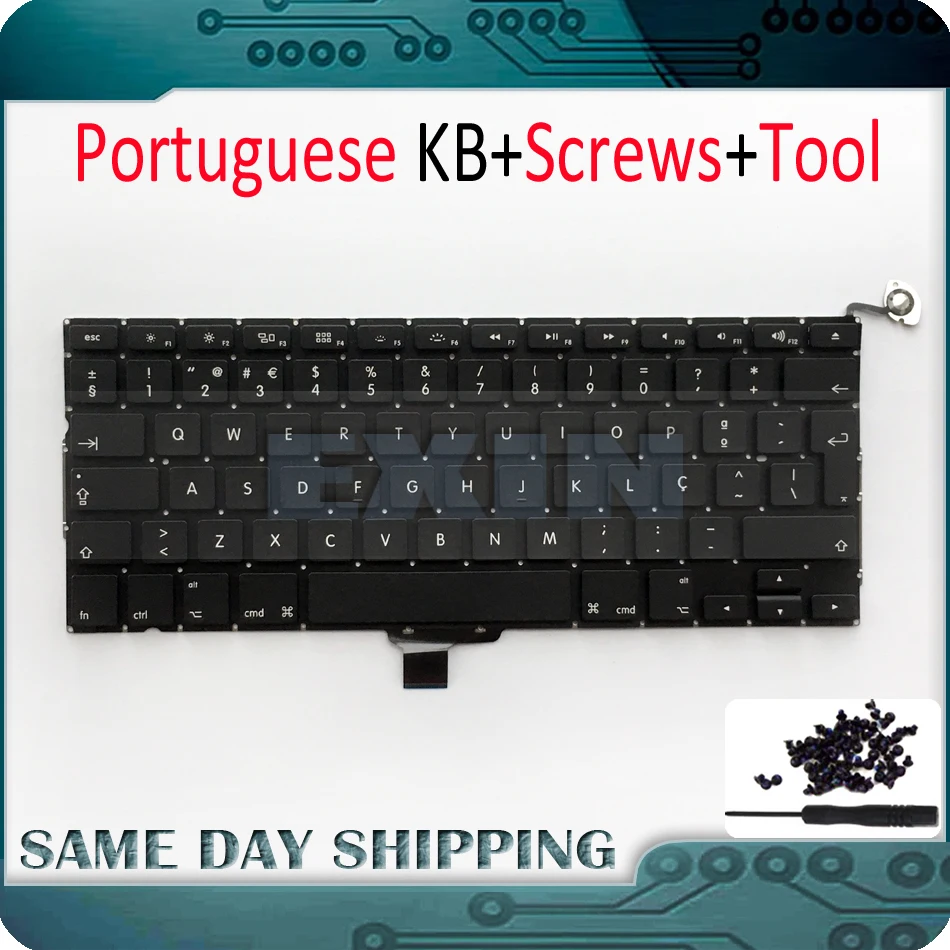 5 шт./лот новый ноутбук A1278 португальский клавиатура для Macbook Pro 13 3 &quota1278 PT бразильский раскладной клавиатуры