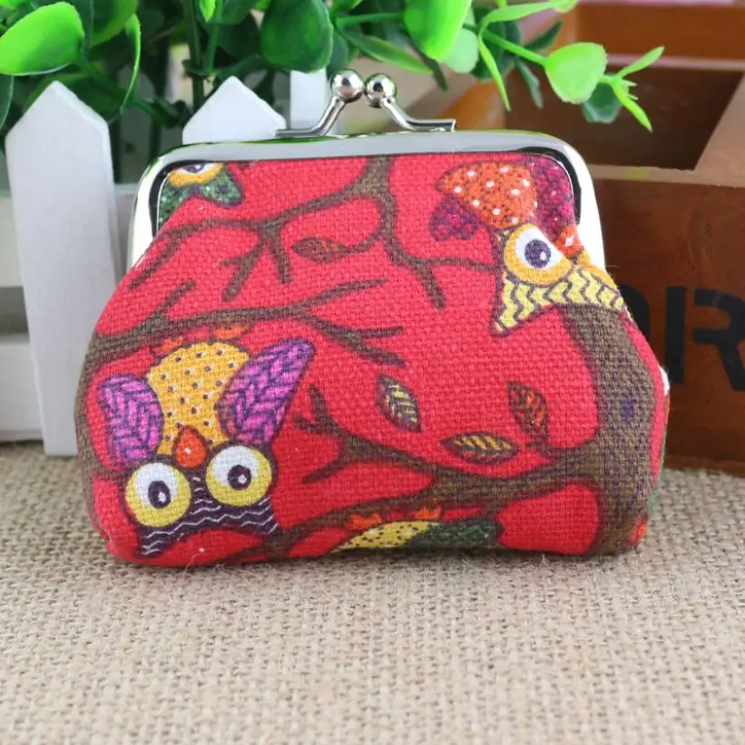 

Canvas Lovely Style Lady Coins Purse Fashion Women Small Wallet Hasp Owl Partten Purse Clutch Bag Monederos Para Monedas #7912