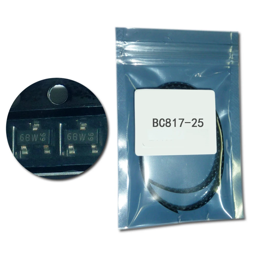 

100pcs/lot BC817-25 NPN Transistors 50V 500mA/0.5A 100MHz 160~400 700mV/0.7V SOT-23 6BW switch and amplifier