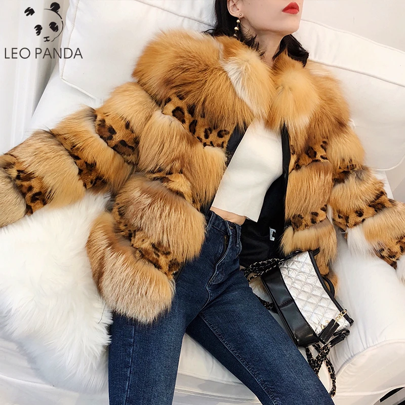 

New Fashion Woman Spring Autumn Warm Thicken Round collar Covered button Pockets Coat Female Real Fox Fur Fur coat CY528