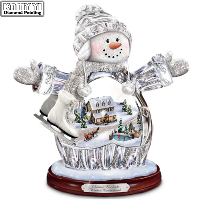 

5D Diy diamond painting cross stitch Snowman House Gift Full Round Diamond embroidery Needlework Rhinestone Mosaic Crafts SY