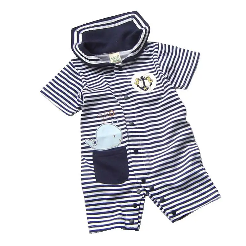 

Blue Whale Navy Stripes One Piece Baby Boy Sailor Suit Body Baby Rompers Jumpsuit Bebek Tulum Macacao Bebe Overalls Kids Clothes