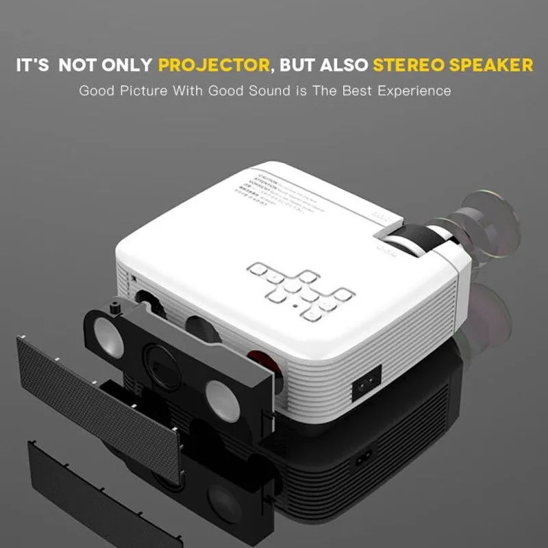 

1080P LCD Home Projector USB Screen Mirroring Multimedia Media Player HD Video Projector Laptop U-Disk Office 3D HD