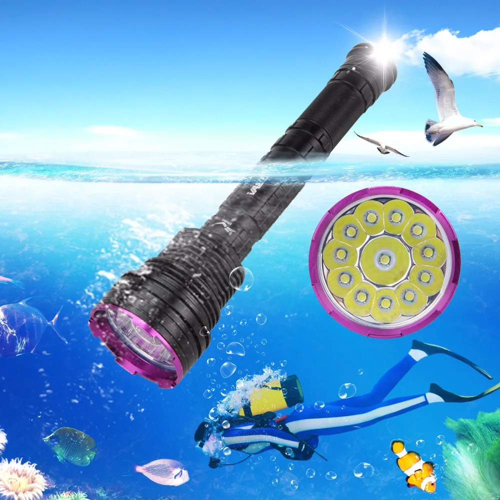 Lanterna à Prova Lanterna de Mergulho Tático Dwaterproof Água Xm-l t6 Led 20000lm 12x 2 High Quality Luzes e Iluminação