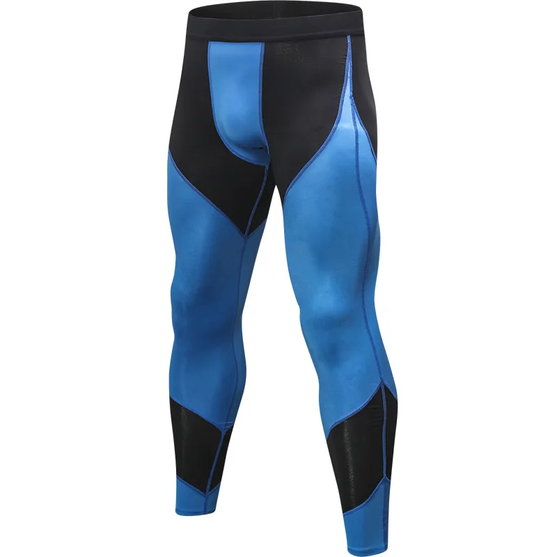 Мужские длинные штаны для бега, фитнеса, тренировок, спортзала, обтягивающие эластичные быстросохнущие Компрессионные спортивные брюки, леггинсы 4030 - Цвет: Color 1