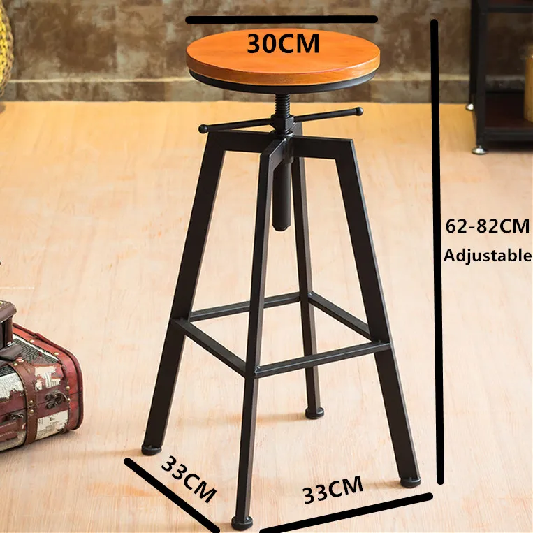 Винтажный Ретро промышленный вид деревенский Поворотный кухонный барный стул кафе стул для дома кухня Ресторан Кофейня столовая