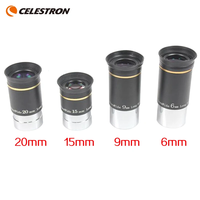 Celestron 66 градусов ультра широкий 6 мм 9 мм 15 мм 20 мм телескоп окуляр части окуляра астрономический телескоп части