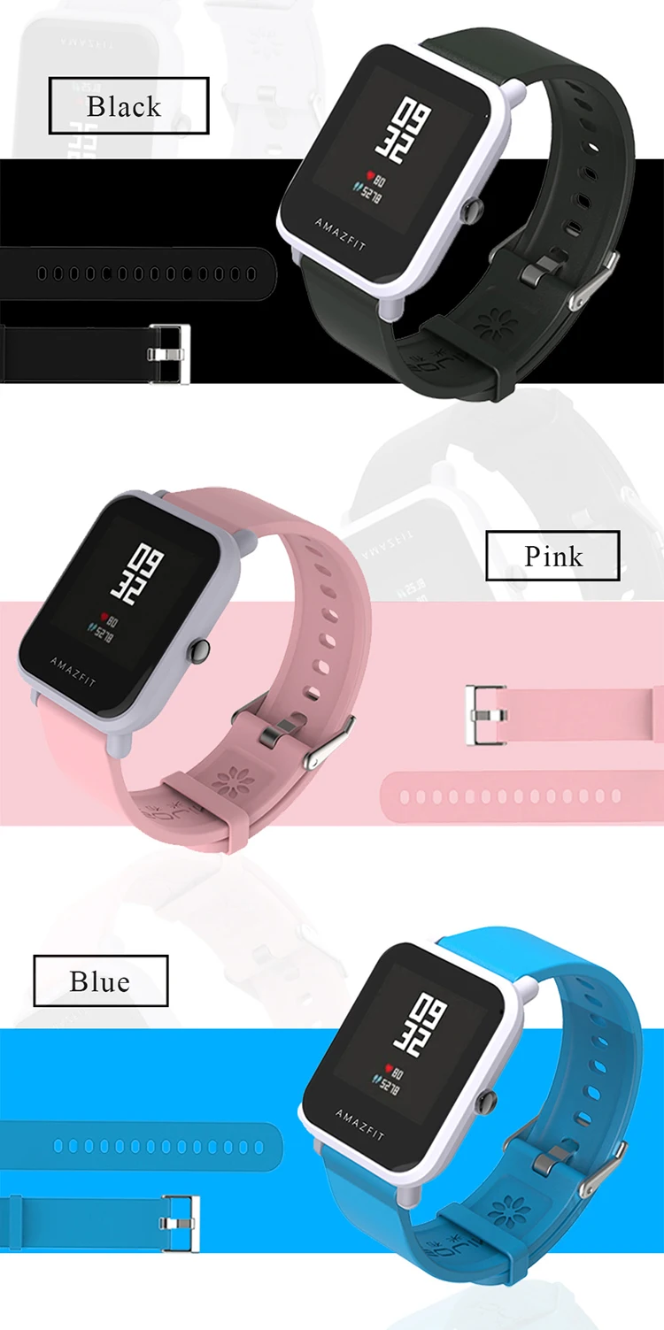 Новинка, ремешок на запястье для AMAZFIT, молодежная версия, умные часы с 20 мм шириной, силиконовый цветной Сменный ремень для amzfit