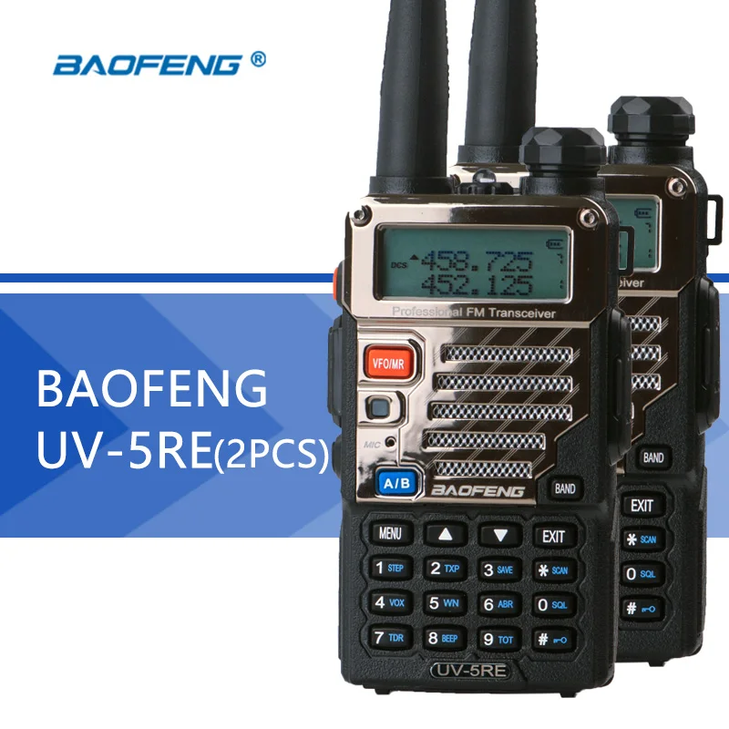 2PCS Baofeng UV 5RE Walkie Talkie UV 5R Upgraded Version UHF VHF Dual Watch UV 6R
