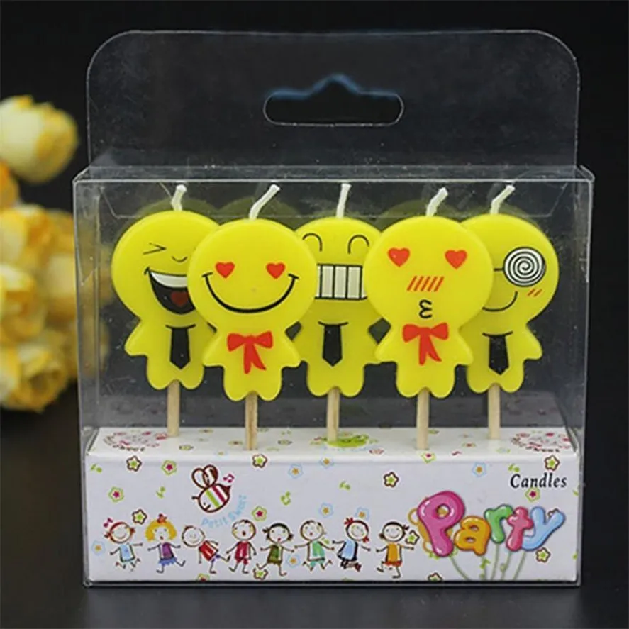 New Cute Birthday Cake Candles 5Pcs/Set Cute Cake Candles Birthday Wedding Party Celebrations