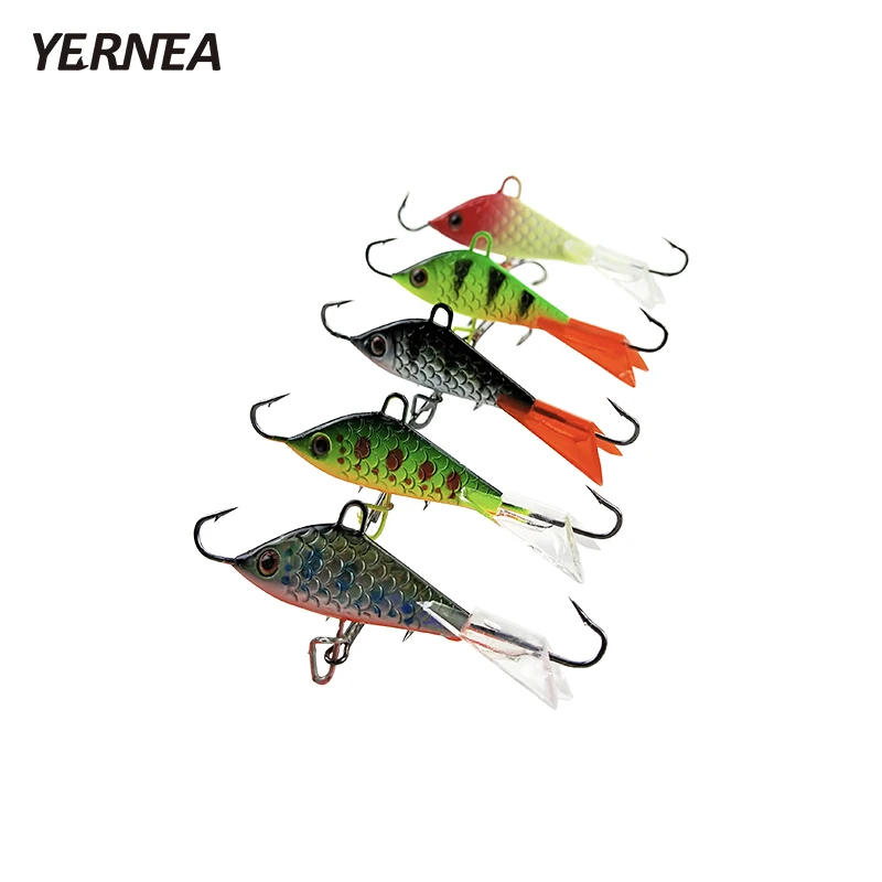 

Yernea 5pcs/lot 6cm Winter Ice Bait Carp Fishing hooks Lead fishing lures set Hard Baits Lures Ice Carp Fishing Bait Tackle