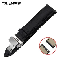 22 мм быстросъемный ремешок из натуральной кожи для samsung gear S3 Classic Frontier Galaxy Watch 46 мм ремешок с бабочкой и пряжкой