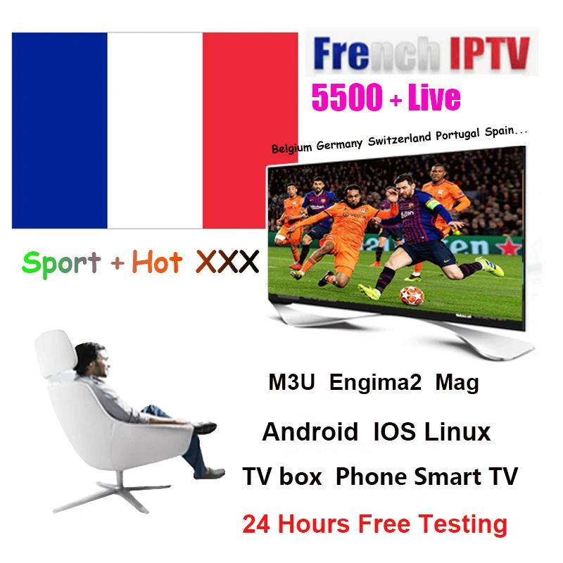 

Frence IPTV French Belgium IPTV Subscription Portuguese IPTV Spanish IPTV German Code M3U Enigma2 for Andorid box Mag Smart TV