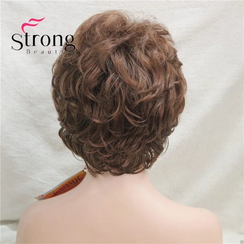 L-427B #30fashion medium auburn short curly synthetic women's wigs full wig for everyday (6)