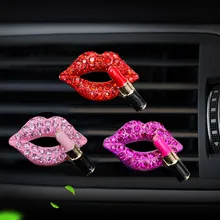 Автомобильный зажим для духов с красным ртом, милые Автомобильные украшения для девочек, автомобильный орнамент