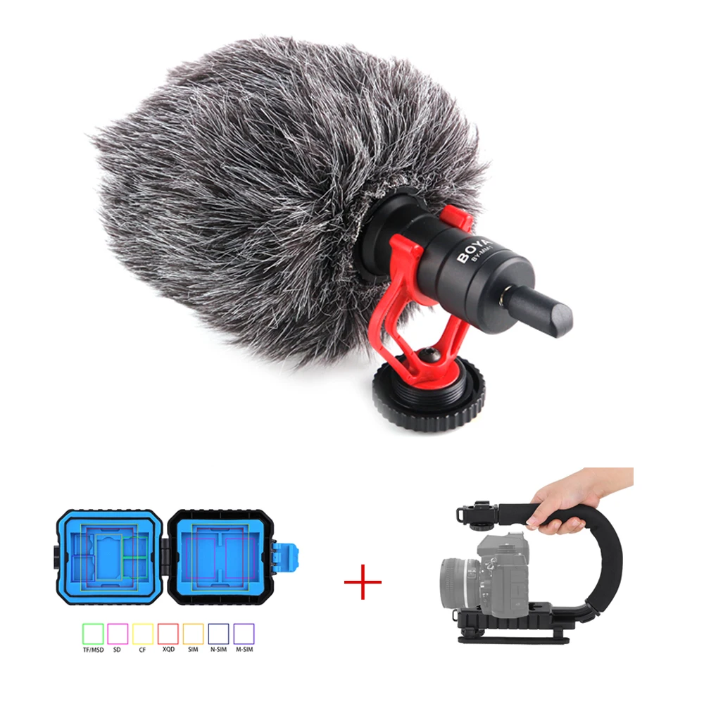 

BOYA BY-MM1 Lapel heart-shaped microphone for digital SLR camera phone built-in microphone windshield sing Camera portable stand