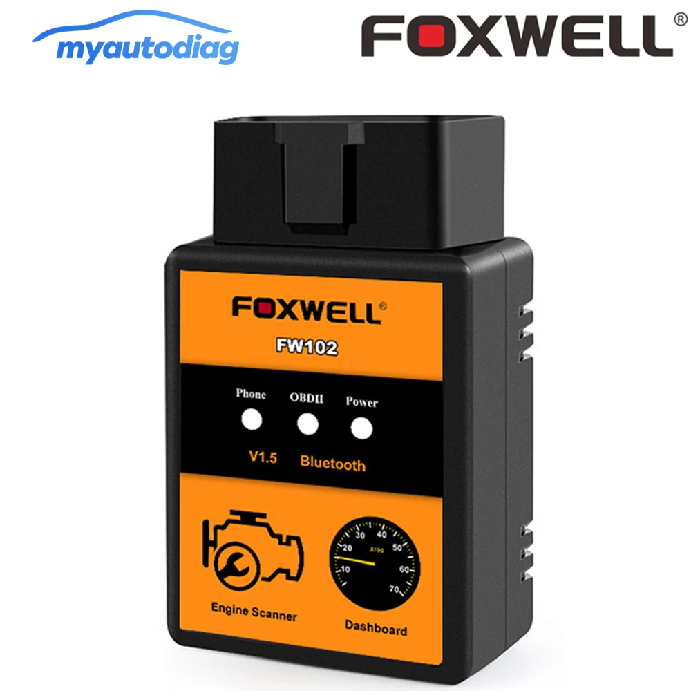 

Car Code Reader Scanner FOXWELL FW102 V1.5 ELM327 OBD2 Bluetooth Adapter PIC18F25K80 obd2 OBDII Diagnostic Scan Tool V 1.5 25K80