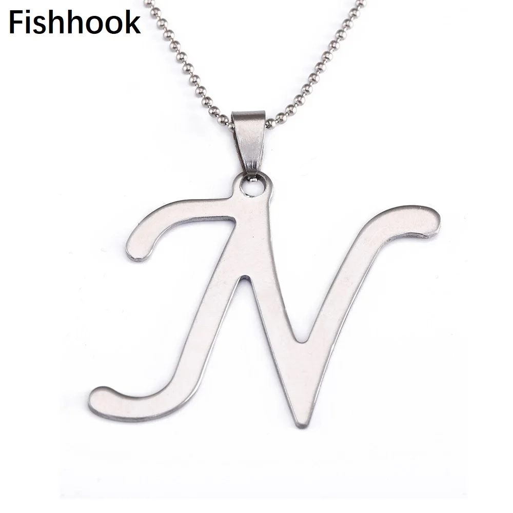Кулон с надписью Fishhook P/Q/O/N цепочка шариком Повседневная буквами алфавита для