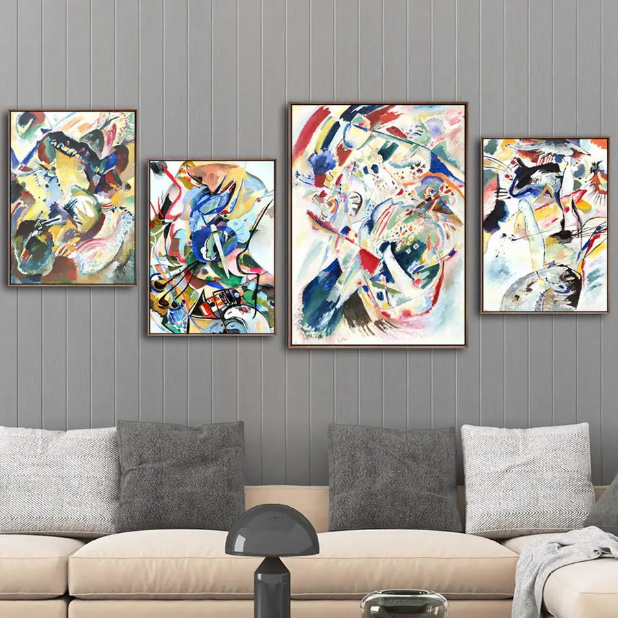 

Nordic Style Decor Canvas Russian Wassily Kandinsky Painting Pictures Home Wall Art Prints Watercolor Modular Living Room Poster