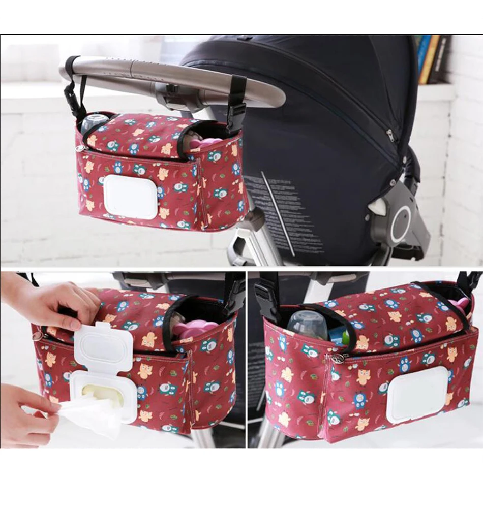 Детская коляска Органайзер сумка Мягкий подгузник крючки для сумок детская коляска водонепроницаемый большой емкости аксессуары для детской коляски детские путешествия