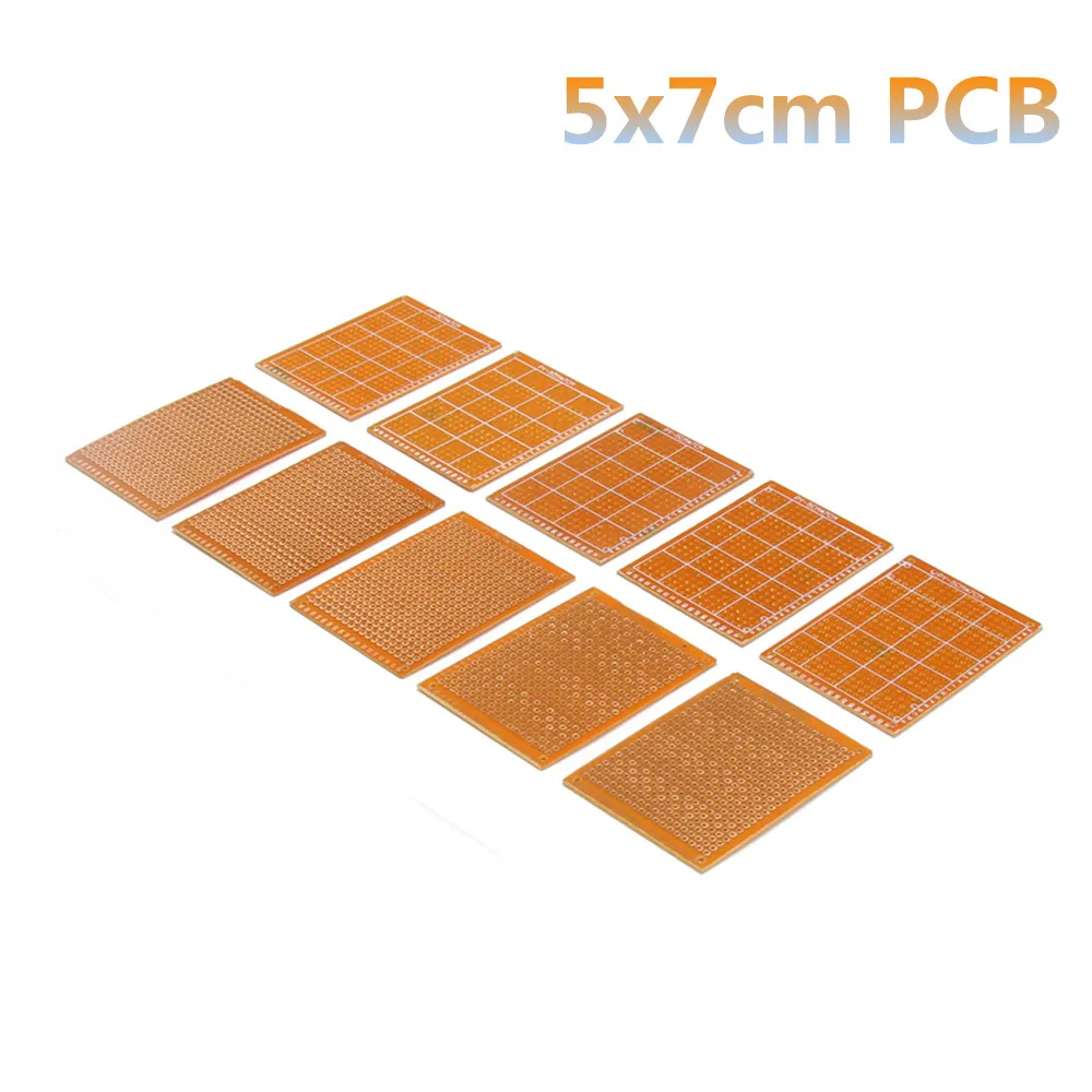 

10Pcs Prototype Paper Copper PCB Universal Experiment Matrix Circuit Board 5x7cm Brand