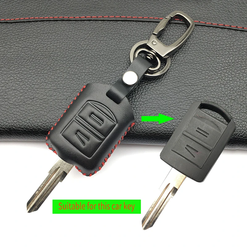 Чехол для автомобильного ключа из натуральной кожи с 2 кнопками Opel Astra H J g Zafira Vectra